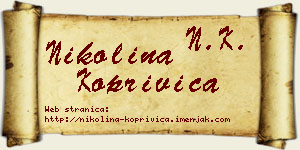Nikolina Koprivica vizit kartica